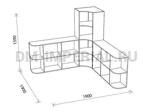 Оснащение детских садов, Шкафы, Стеллаж Уголок ШС-042