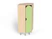 Шкаф 1-но секционный на металлических ножках стандарт угловой (каркас береза с зелеными фасадами)