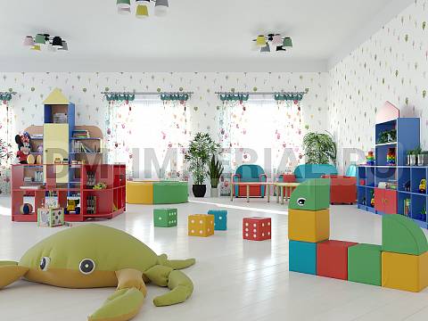 Оснащение детских садов, Шкафы, Стеллаж угловой ШС-043