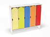 Шкаф для одежды 5-ти секционный стандарт (скандинавия с разноцветными фасадами, Вариант 13)