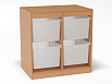 Стеллаж для хранения двухсекционный, высота 750 (каркас бук, средние контейнеры)