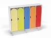 Шкаф 5-ти секционный на металлических ножках стандарт (скандинавия с разноцветными фасадами, Вариант 13)