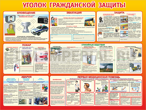 Информационные стенды, Оформление стендов для школы, Уголок гражданской защиты ШК-0224