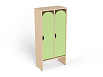 Шкаф для одежды 2-х секционный стандарт (каркас береза с зелеными фасадами)