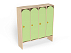 Шкаф для одежды 4-х секционный (каркас береза с зелеными фасадами)
