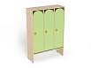 Шкаф для одежды 3-х секционный (каркас береза с зелеными фасадами)