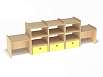 Стеллаж разносторонний (каркас дуб с разноцветными фасадами, Вариант 8)