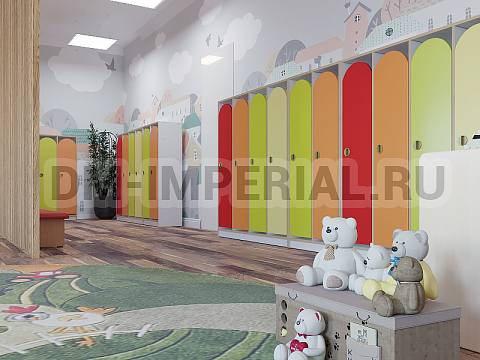 Оснащение детских садов, Шкафы, Шкаф 2-х секционный на цоколе ШР-002-2