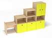 Стеллаж Мишутка (каркас дуб с разноцветными фасадами, Вариант 9)