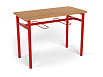 Стол обеденный 1200 с подвесами под табурет (бук, каркас красный, 3/4/5/6 гр.)