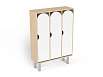 Шкаф 3-х секционный на металлических ножках стандарт (каркас береза с белыми фасадами)