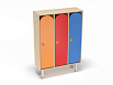 Шкаф 3-х секционный на металлических ножках (каркас дуб с разноцветными фасадами, Вариант 7)