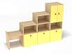 Стеллаж Мишутка (каркас дуб с разноцветными фасадами, Вариант 8)