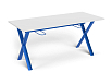 Стол обеденный Х-ножки (скандинавия, каркас синий)