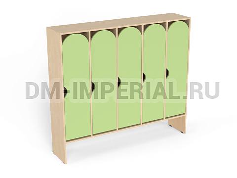 Оснащение детских садов, Шкафы, Шкаф для одежды 5-ти секционный стандарт ШР-001-С-5