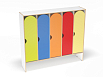 Шкаф для одежды 5-ти секционный стандарт (скандинавия с разноцветными фасадами, Вариант 14)