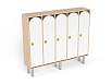Шкаф 5-ти секционный на металлических ножках (каркас береза с белыми фасадами)