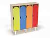 Шкаф 4-х секционный на металлических ножках стандарт (каркас дуб с разноцветными фасадами, Вариант 7)