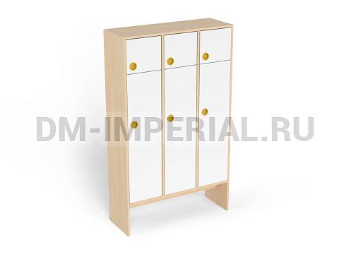 Оснащение детских садов, Шкафы, Шкаф 3-х секционный с антресолью ШР-006-3