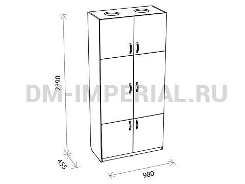 Оснащение детских садов, Шкафы, Шкаф сушильный 2-х секционный. ШР-025-2