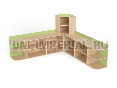 Оснащение детских садов, Шкафы, Игровой стеллаж угловой ШС-055