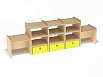 Стеллаж разносторонний (каркас дуб с разноцветными фасадами, Вариант 9)