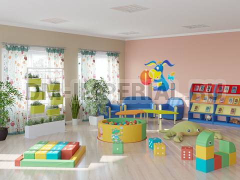 Оснащение детских садов, Мягкие модули, Сухой бассейн Круглый с рисунком ММ-СБ-005