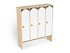 Шкаф для одежды 4-х секционный (каркас береза с белыми фасадами)