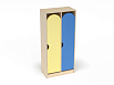Шкаф 2-х секционный на цоколе стандарт (каркас дуб с разноцветными фасадами, Вариант 8)
