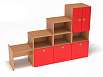 Стеллаж Мишутка (каркас бук с разноцветными фасадами, Вариант 6)