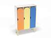 Шкаф 3-х секционный на металлокаркасе стандарт (скандинавия с разноцветными фасадами, Вариант 15)