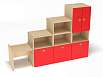 Стеллаж Мишутка (каркас дуб с разноцветными фасадами, Вариант 12)