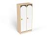 Шкаф 2-х секционный на цоколе (каркас береза с белыми фасадами)