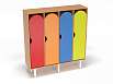 Шкаф 4-х секционный на металлических ножках стандарт (каркас бук с разноцветными фасадами, Вариант 3)