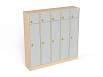 Шкаф 5-ти секционный с антресолью на цоколе (каркас береза с серыми фасадами)