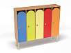 Шкаф 5-ти секционный на металлокаркасе (каркас бук с разноцветными фасадами, Вариант 4)