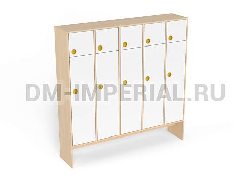 Оснащение детских садов, Шкафы, Шкаф 5-ти секционный с антресолью ШР-006-5