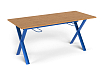 Стол обеденный Х-ножки (бук, каркас синий)