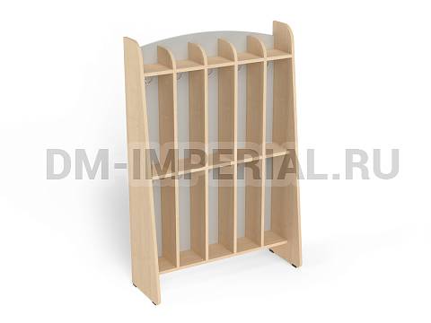 Оснащение детских садов, Шкафы, Шкаф для пол. 2-х ярусный 5-ти секционный Волна ШП-006-5