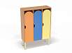 Шкаф 3-х секционный на металлокаркасе стандарт (каркас бук с разноцветными фасадами, Вариант 2)
