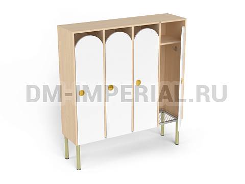 Оснащение детских садов, Шкафы, Шкаф 4-х секционный на металлокаркасе ШР-004-4