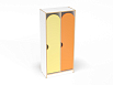 Шкаф 2-х секционный на цоколе стандарт (скандинавия с разноцветными фасадами, Вариант 13)