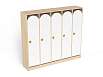 Шкаф 5-ти секционный на цоколе (каркас береза с белыми фасадами)