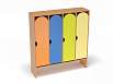 Шкаф для одежды 4-х секционный стандарт (каркас бук с разноцветными фасадами, Вариант 2)