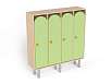 Шкаф 4-х секционный на металлических ножках (каркас береза с зелеными фасадами)