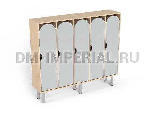 Оснащение детских садов, Шкафы, Шкаф 5-ти секционный на металлических ножках стандарт ШР-003-С-5