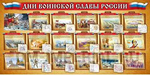 Информационные стенды, Оформление стендов для школы, "Дни воинской славы России" ШК-2681