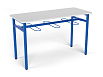 Стол обеденный 1800 с подвесами под табурет (скандинавия, каркас синий, 3/4/5/6 гр.)