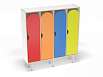 Шкаф 4-х секционный на металлических ножках стандарт (скандинавия с разноцветными фасадами, Вариант 13)