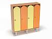 Шкаф 4-х секционный на металлических ножках (каркас бук с разноцветными фасадами, Вариант 3)